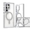 Transparent Phone Case for Samsung Galaxy S25 S24 S22 Ultra Plus S23 S21 FE A16 A06 A05 A15 A25 A35 A55 Magnetic Bracket Cover