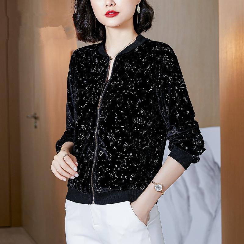 Женская весенне-осенняя куртка на молнии с принтом Galaxy, короткое пальто, верхняя одежда Ladis