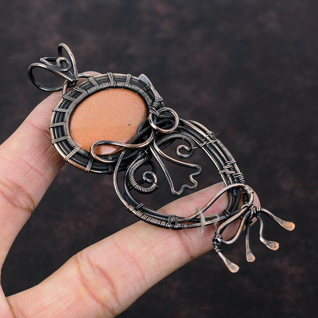 Подвеска Sun Sitara, медная проволочная обертка, подвеска Sun Sitara, ювелирные изделия ручной работы, медная проволочная обертка, подвеска с драгоценным камнем, подарок для матери