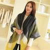 Same Scarf, Custom Three-color Plaid Imitation Cashmere Scarf, Women's Plaid