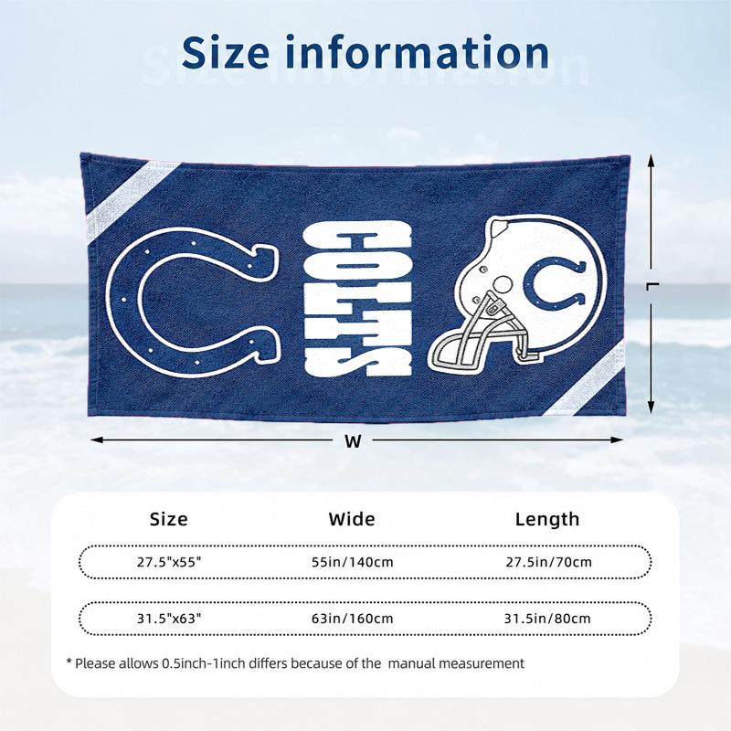 Indianapolis Colts Beach Towel Quick Dry Sand Free Lightweight Beach Towels for Travel Swimming Camping