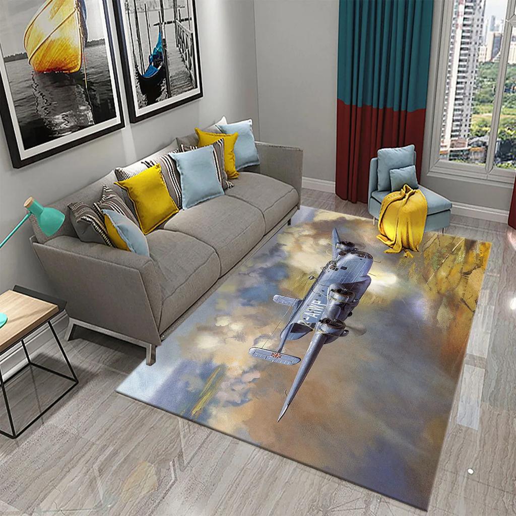 3D Красочный Ковер-картина маслом с самолетом для декора гостиной, спальни, коврики для ванной, кухни, нескользящий коврик для пола, ковры для домашнего декора