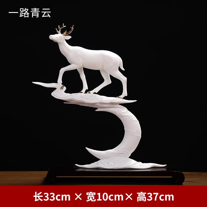 Ceramic Deer Ornaments,New Chinese-Style Decorative Figurines for Living Room and Study Display,Elegant TV Cabinet Layout