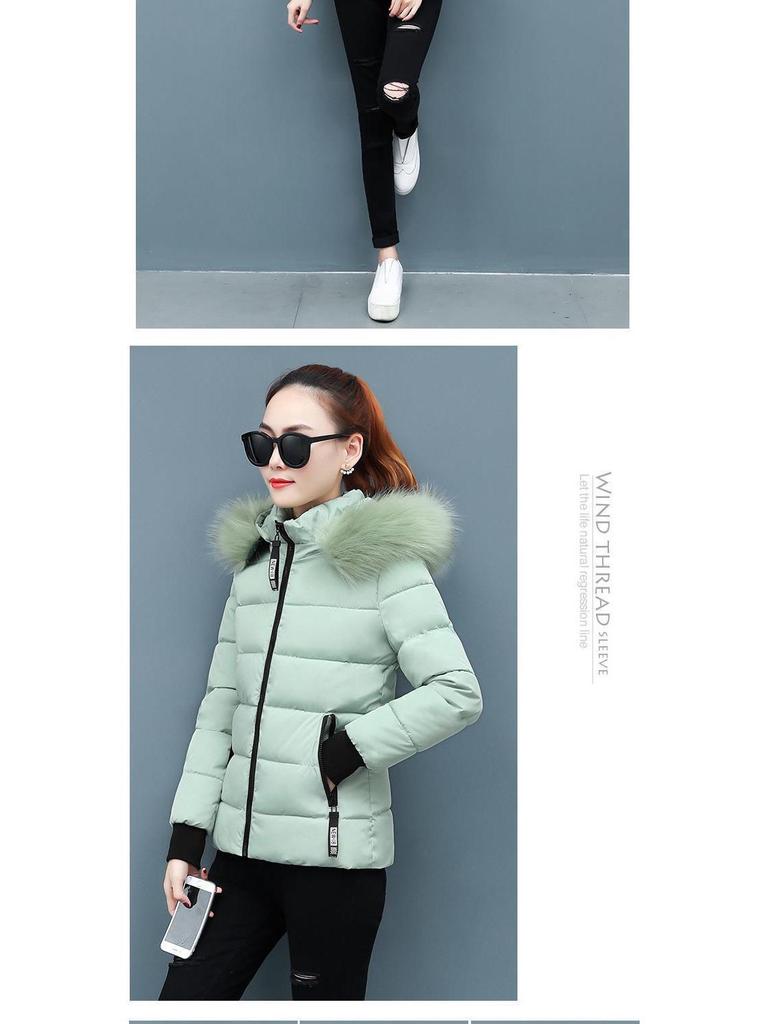 Зимнее студенческое хлопковое пальто 2020 года с большим меховым воротником