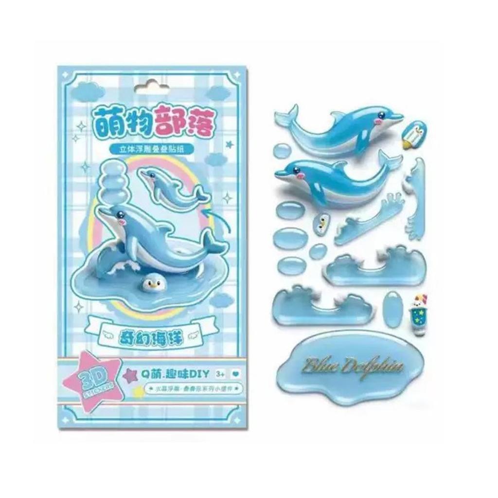 Relief Design 3D Embossed Sticker Puffy Texture 3D Stacked Crystal Stickers Kawaii Handmade DIY Creative Gift Party Favor