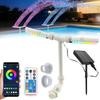 Solar Pool Fountain Double Spray Waterfall Device with Remote and Adjustable 7-color LED Light Floating Solar Fountain for Pool