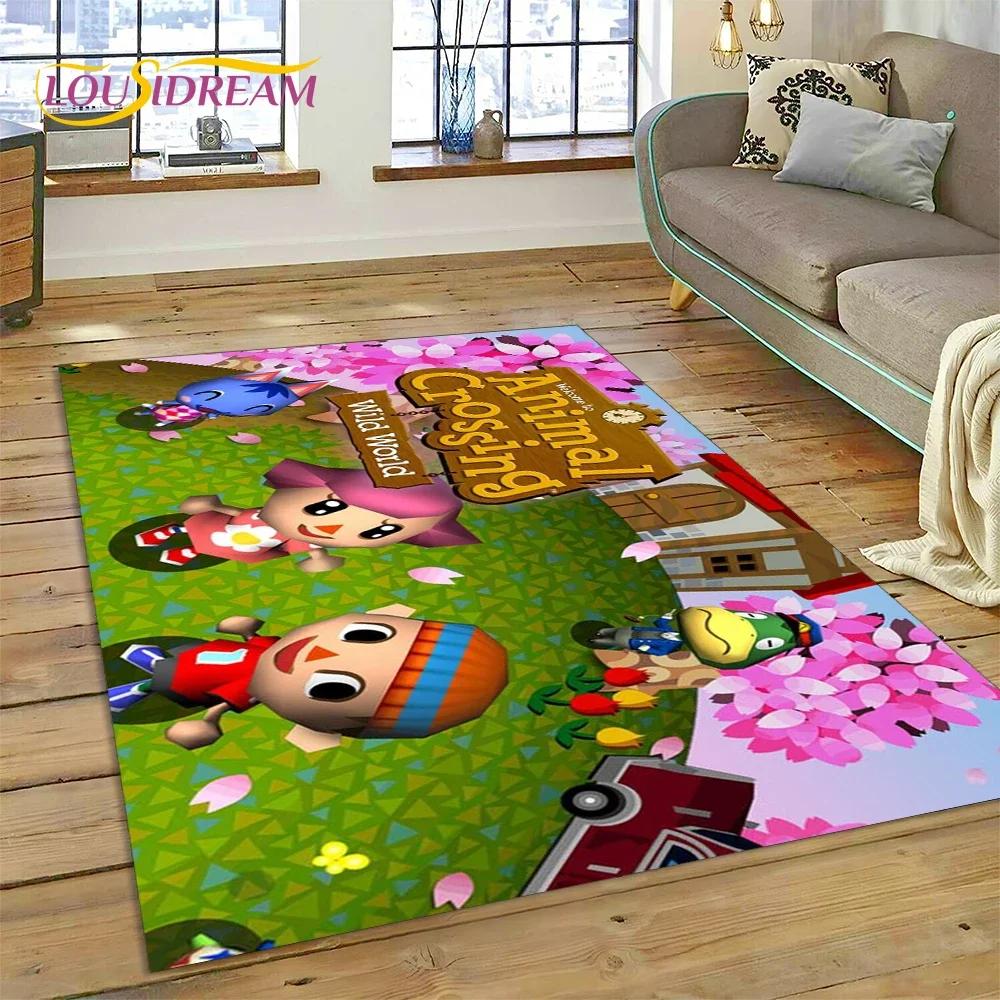 Cute Animal Crossing New Horizons Cartoon Carpet Rug for Bedroom Living Room Home Sofa Decoration,Kid Game Large Decor Floor Mat