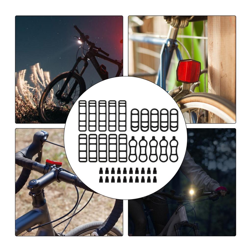 Efficient 35PCS/40PCS Silicone Straps for Mounting Bike Lights and Flashlights