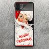 Christmas Santa Claus Present Print Case For Samsung Galaxy Z Flip 3 4 5 6 7 5G Phone Shell Flip7 Flip6 Flip5 Flip4 Flip3 Patter