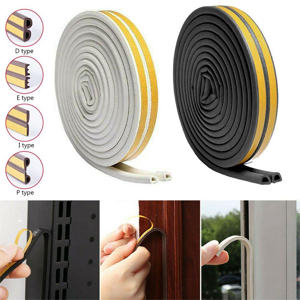 5/10m Home Noise Insulation Rubber Weather Strips Seal Strip Window Door Foam Draught Excluder