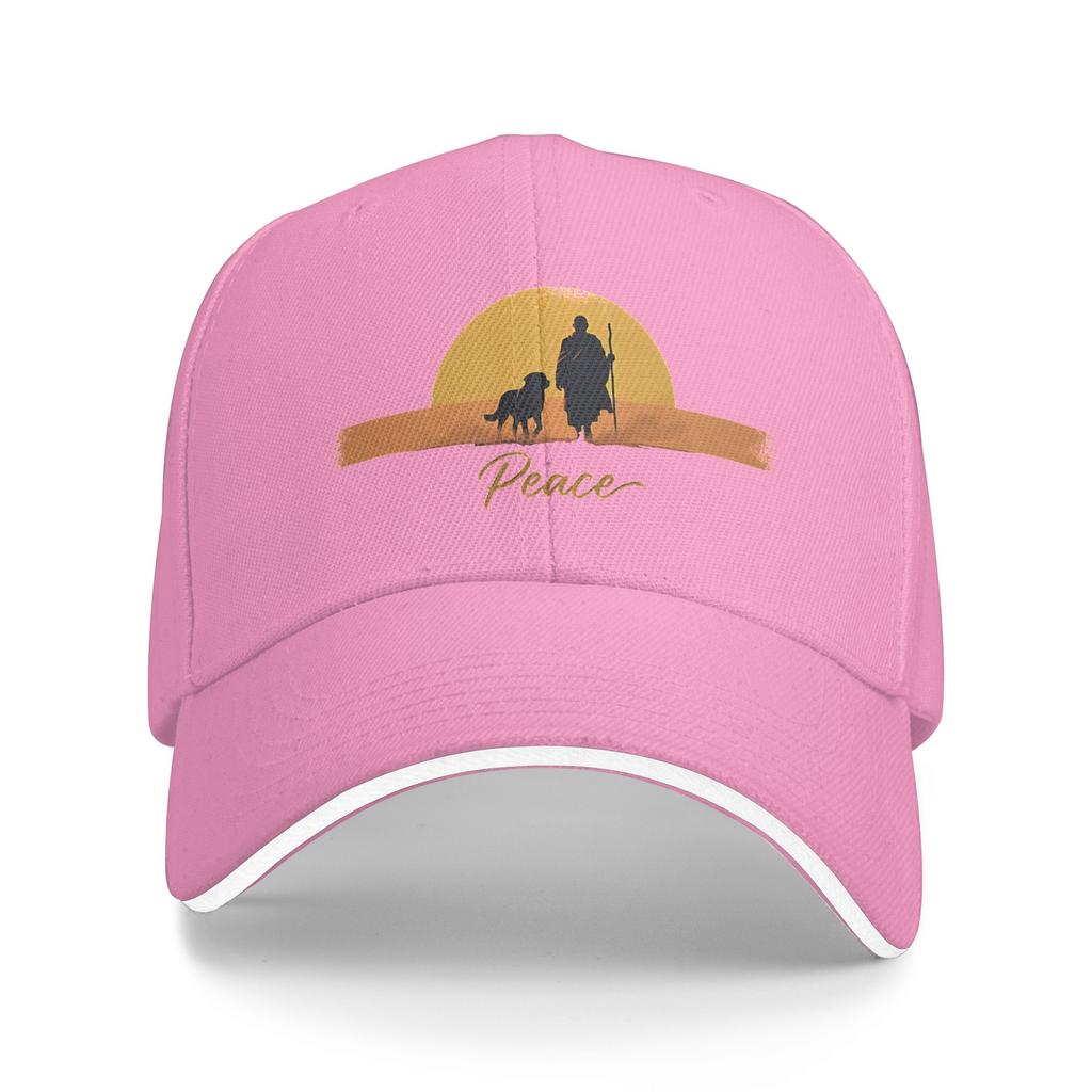 Men Women Walk for Peace Monks with Aloka Dog  Hats Cool Baseball Cap  Dad Hat Travel Headewear Adjustable Fit