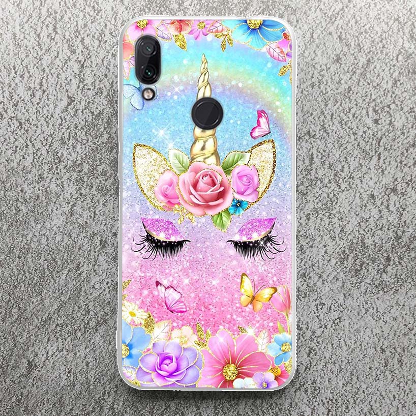 Pink Unicorn Rainbow Phone Case For Xiaomi Redmi 9 9A 9C 9T 10 10A 10C 12 12C 8 8A 7 7A 6 6A S2 K20 K40 Pro Soft Silicone Cover