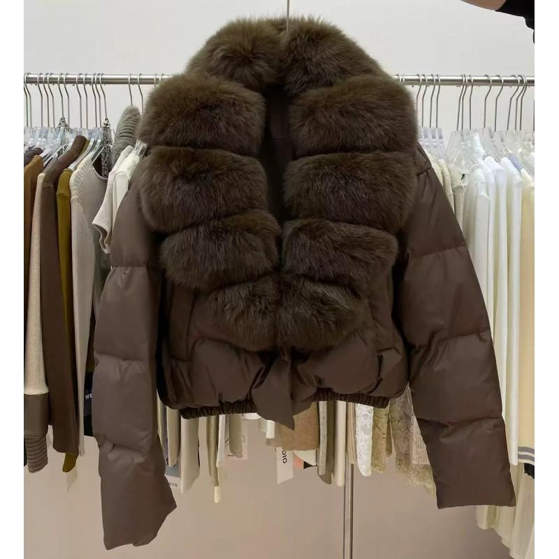 2026 Womens Short Puffer Coat With Fur Collar Thick Warm Casual Winter Jacket