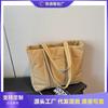Large Capacity Cotton Clothes Canvas Bag Women's Summer Versatile New Simple Shoulder College Student Tote Bag