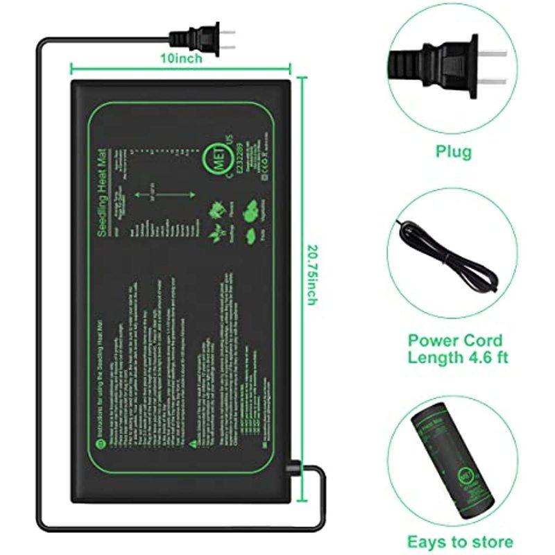110V/220V Electric Heated Thermal Pads Waterproof Seedling Heating Mats for Seed Indoor Garden Hydroponics Plants Germination