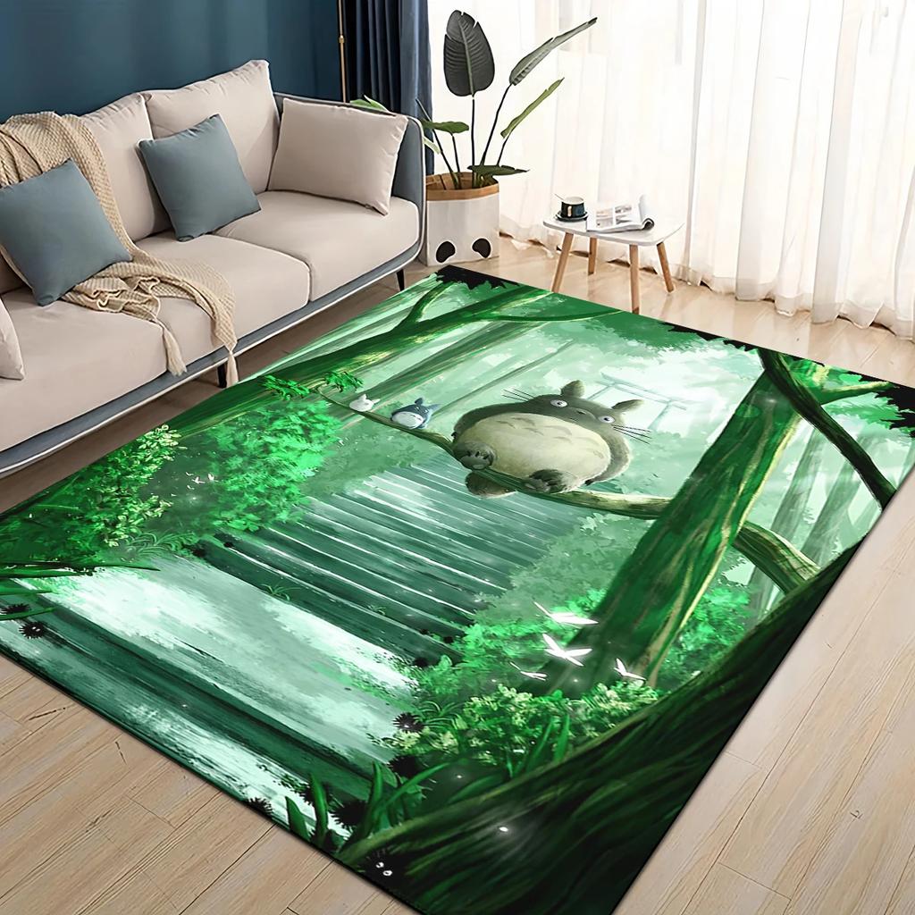 3D ковер с рисунком мультфильма Т-Тоторо, ковер для гостиной, детской спальни, декора у дивана, прихожей, нескользящий коврик для игр детей
