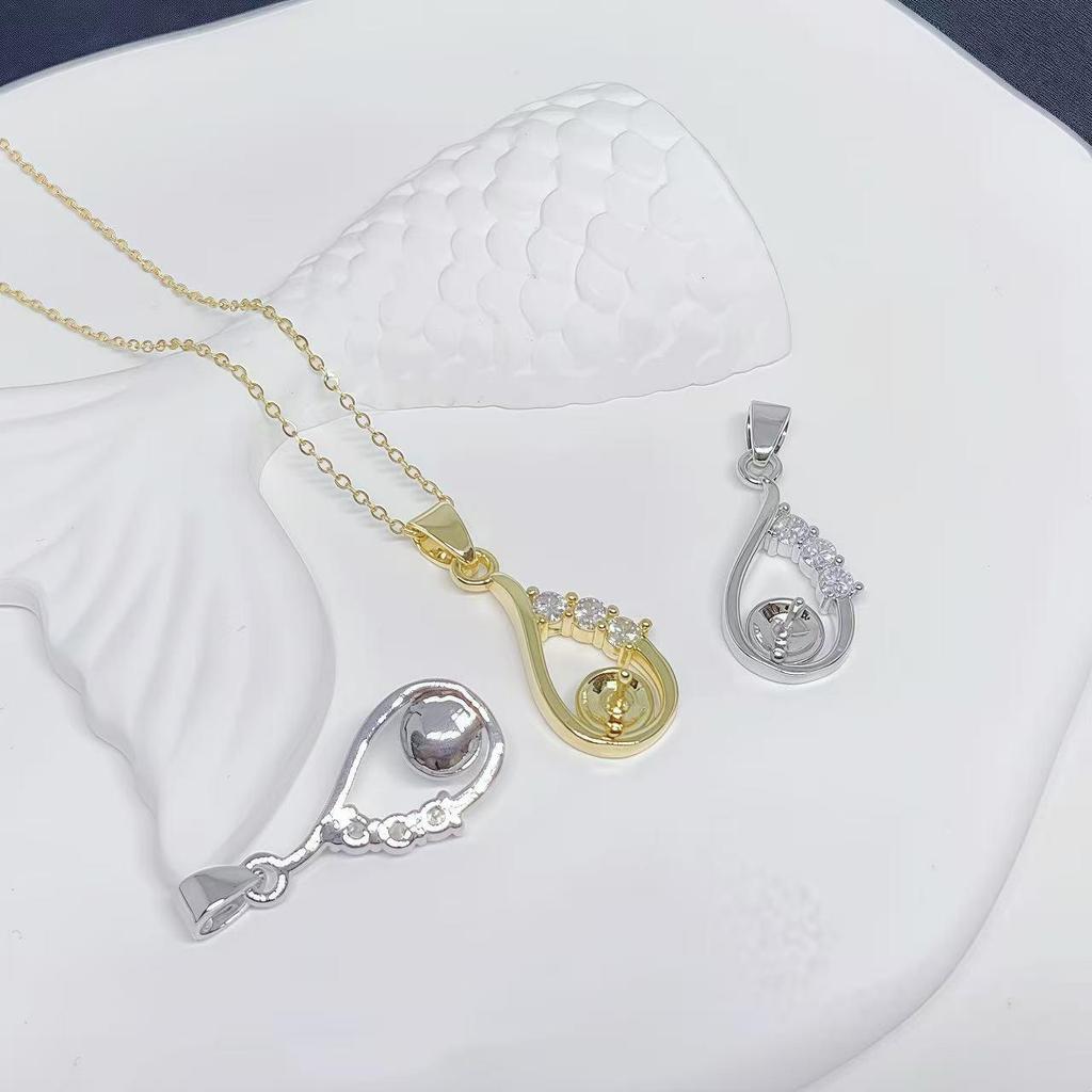 Медно-позолоченный кулон с жемчугом в форме капли 18K золотом, DIY ожерелье для женщин
