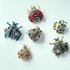 Elegant Diamond-Studded Ladybug Brooch - Beetle Pin with High-Grade Alloy and Oil Drop Design, Ideal for Clothing Accessories.