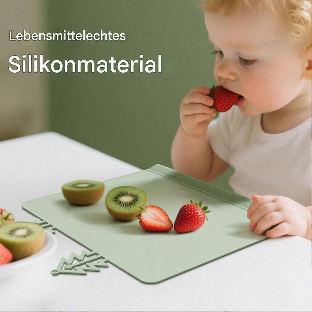 Children's Placemat In Non-slip Silicone with Anti-collision Edge | for Dinner, Food, Office, Meals, Snacks