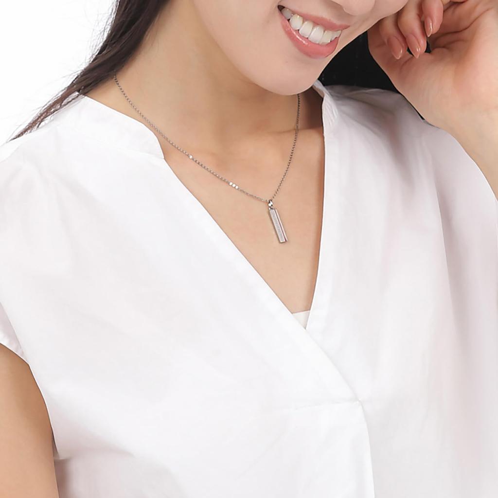 Парный набор ожерелий из 2 шт. Хирургическая нержавеющая сталь Красная нить Пластина Сообщение Гипоаллергенный [Белый клевер] 38см&45см 4SUP107SV&4SUP107SV