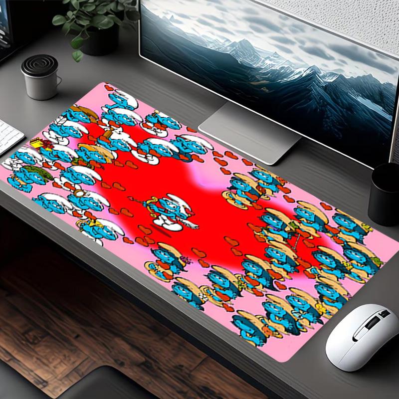 Blue Smurfs Print Mouse Pad, for Keyboard Pad Laptop PC Mat for Office Home Use, Desk Decor, Perfect Birthday Gift for Gamers