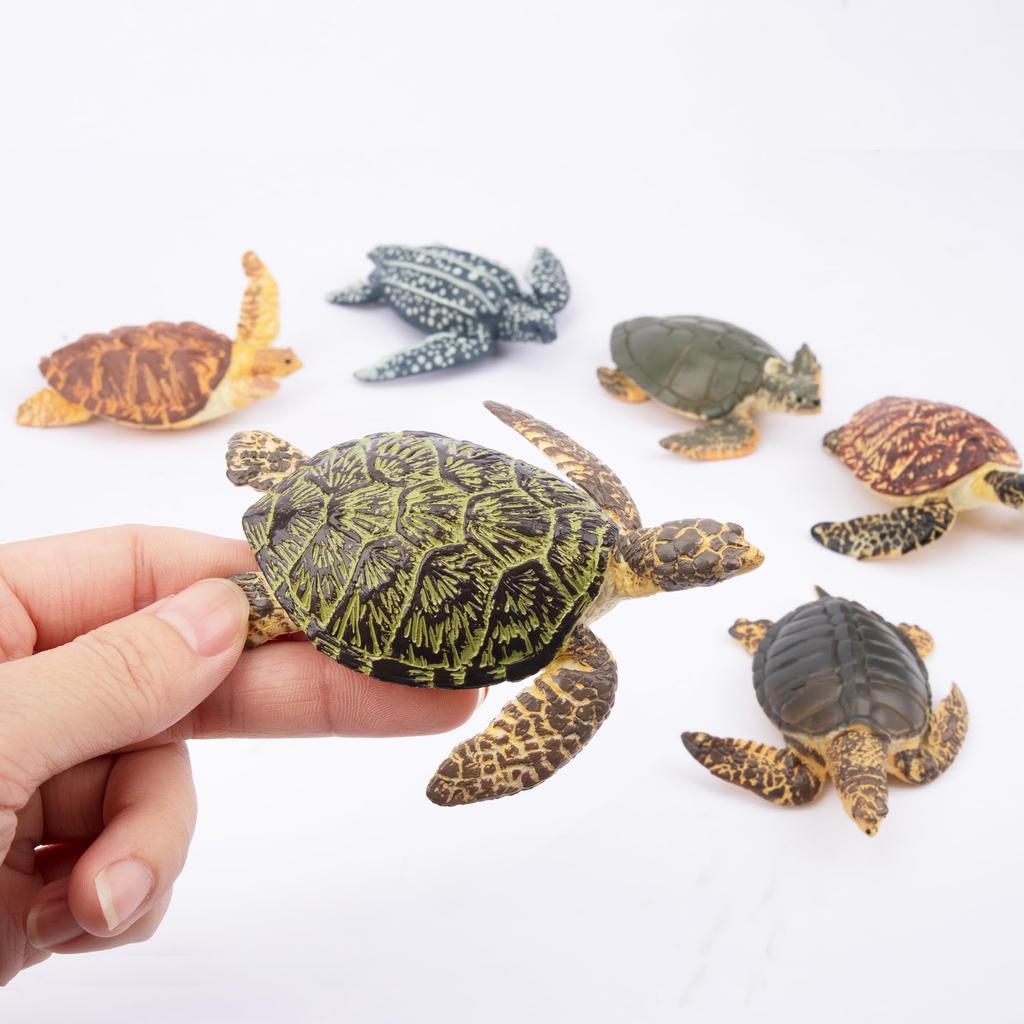 Набор из 6 фигурок черепах TOYMANY, набор морских животных, реалистичные модели животных для любителей черепах, популярные игрушки с животными, подарки на день рождения, Рождество, новинка