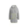 adidas Полосатая отделка Двусторонняя молния с капюшоном и длинным рукавом Хлопковая куртка Женская куртка Серая H23078