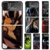 Cool A-Alien X-Xenomorph Hard PC Phone Case For Samsung Galaxy Z Flip 7 6 5 4 3 Black ZFlip7 ZFlip6 Flip5 Flip4 Flip3 5G Print C
