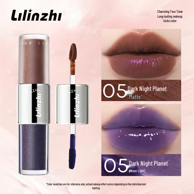 Lilinxhi Misty Party Двойной блеск для губ: Матовый зеркальный и мягкий туман, Пигментированный, Придающий объем, Не скатывающийся.