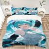 Anime Girl Print 3Pcs Bedding Setduvet Cover With 2 Bedropillowcase Home Birthday Gift