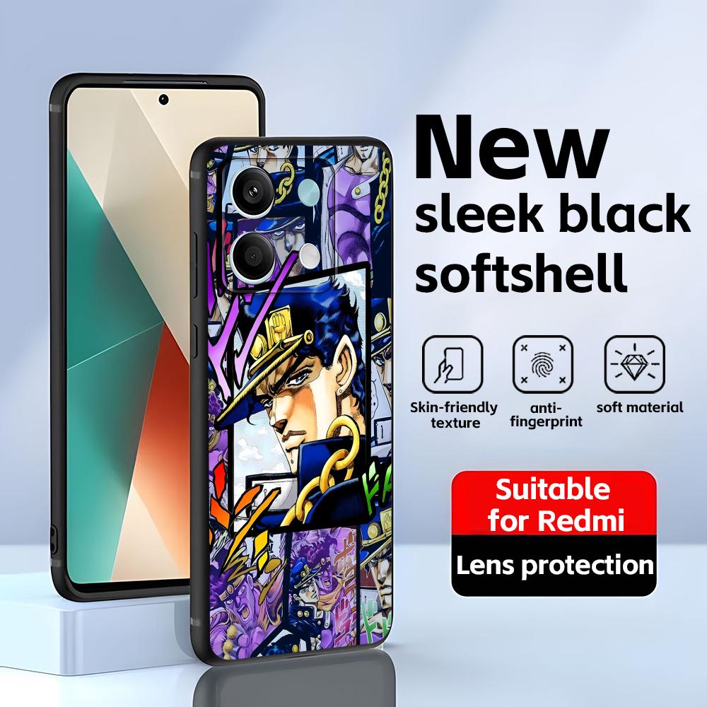 ГОРЯЧИЙ JOJO Steel Ball Run Чехол для телефона Для Redmi Note 14 13 12 11 Pro Plus S 5G 14C A3 Мягкий черный чехол для телефона