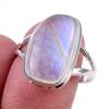 Кольцо из стерлингового серебра 925 пробы с натуральным радужным лунным камнем, размер 9 j8i44