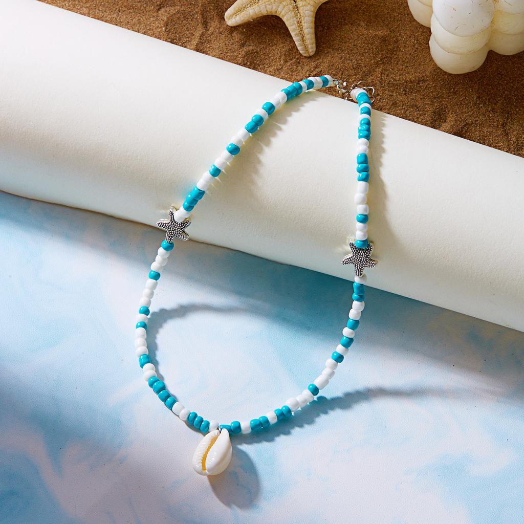 Ожерелье-подвеска из разноцветных ракушек в пляжной тематике для женщин, с жемчугом, звездой, крестом, многослойная цепочка-колье для ключицы, ювелирный аксессуар