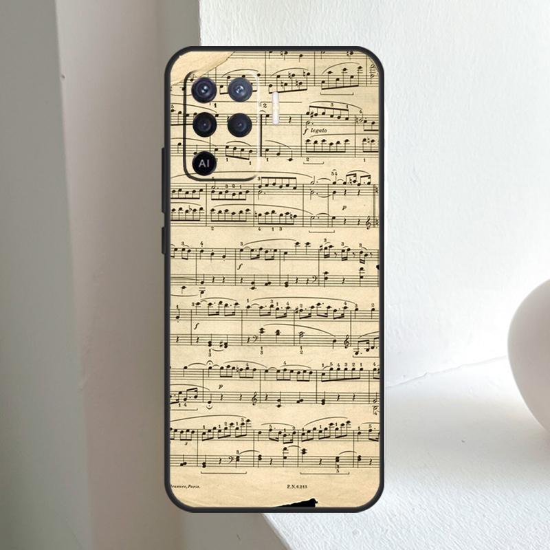 Партитура Музыкальные ноты Для OPPO A6 A5 Pro A15 A17 A77 A16 A76 A96 A18 A38 A58 A78 A98 A54 A74 A94 A40 A60 A80 Чехол