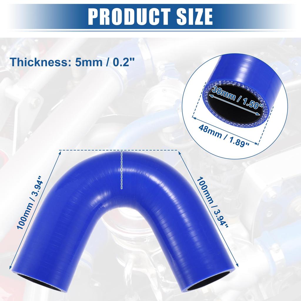 X AUTOHAUX Силиконовый редукционный шланг Патрубок Колено Турбо Интеркулер Угол 135 градусов Внутренний диаметр 38 мм Синий