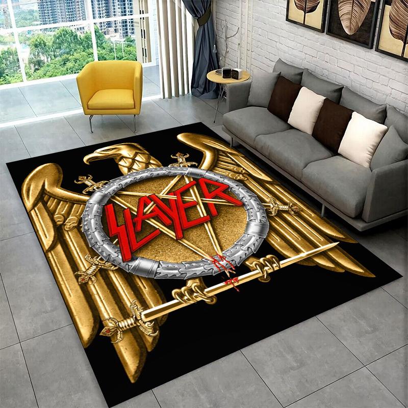 Ретро Slayer Хэви-метал Рок-группа Знак Ковер Коврик для Спальни Гостиной Дивана Прихожей Домашний Декор, Детская Игровая Зона Коврик Нескользящий