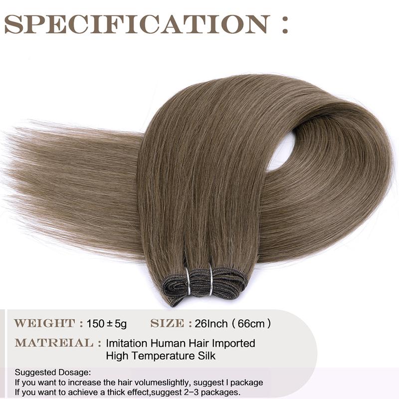 Bio Straight Hair Bundles 26" Natural Soft Heat Resistant Fiber Synthetic Fiber Hair Extensions Protein Straight Hair Weave End