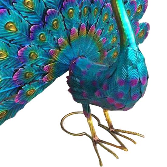 Статуя павлина, устойчивая основа, устойчивая к атмосферным воздействиям, защита от ржавчины, антиокислительная поза, Коллекционная фигурка павлина, ремесленный декор для двора