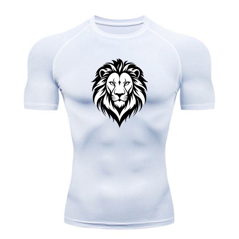 Men's Compression Athletic T-Shirt, Stylish Black White Trib