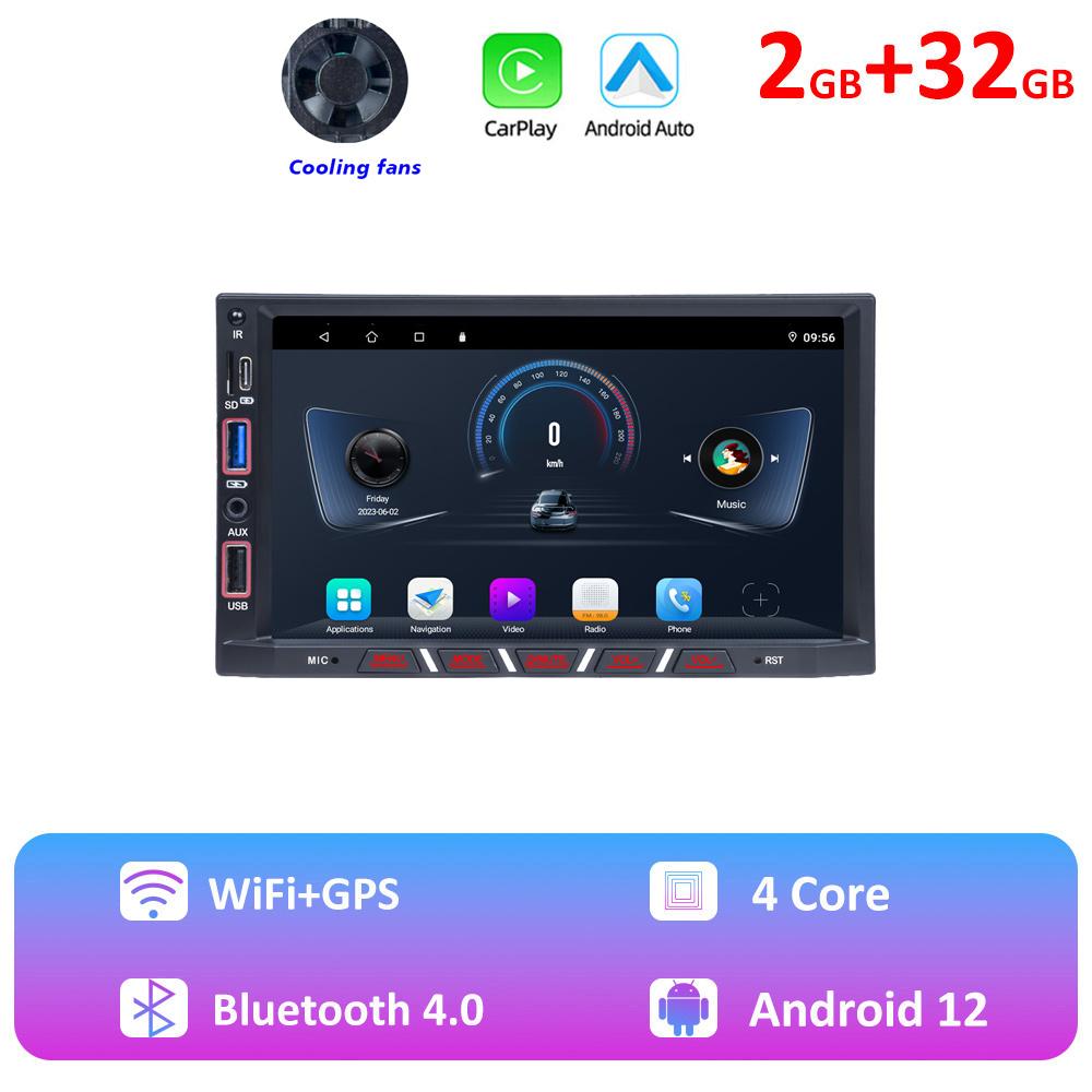 Reakosound 7'' Android Car Radio CarPlay Universal Car Gps Screen Adjustable 2 DIN Car Stereo Radio Navigation Player Head Unit