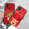Black Case for Xiaomi Redmi 13C Note 9 iPhone XR 7 8 14 15 11 12 13 X XS Pro Max Samsung A25 S23 S24 FE Ultra Plus Christmas Deer