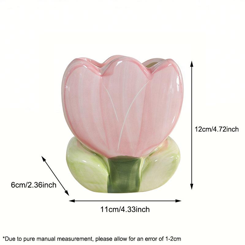 Fashion Creative Tulip Series Makeup Brush Storage Bucket Sweet Cute Flower Pen Holder Office Desktop Storage Accessories Gift