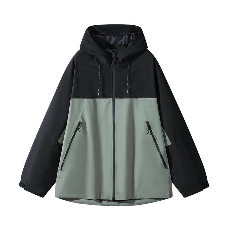 Men's High-End Color Block Windbreaker - New Spring/Autumn Trendy, Loose, Casual, Waterproof Jacket.