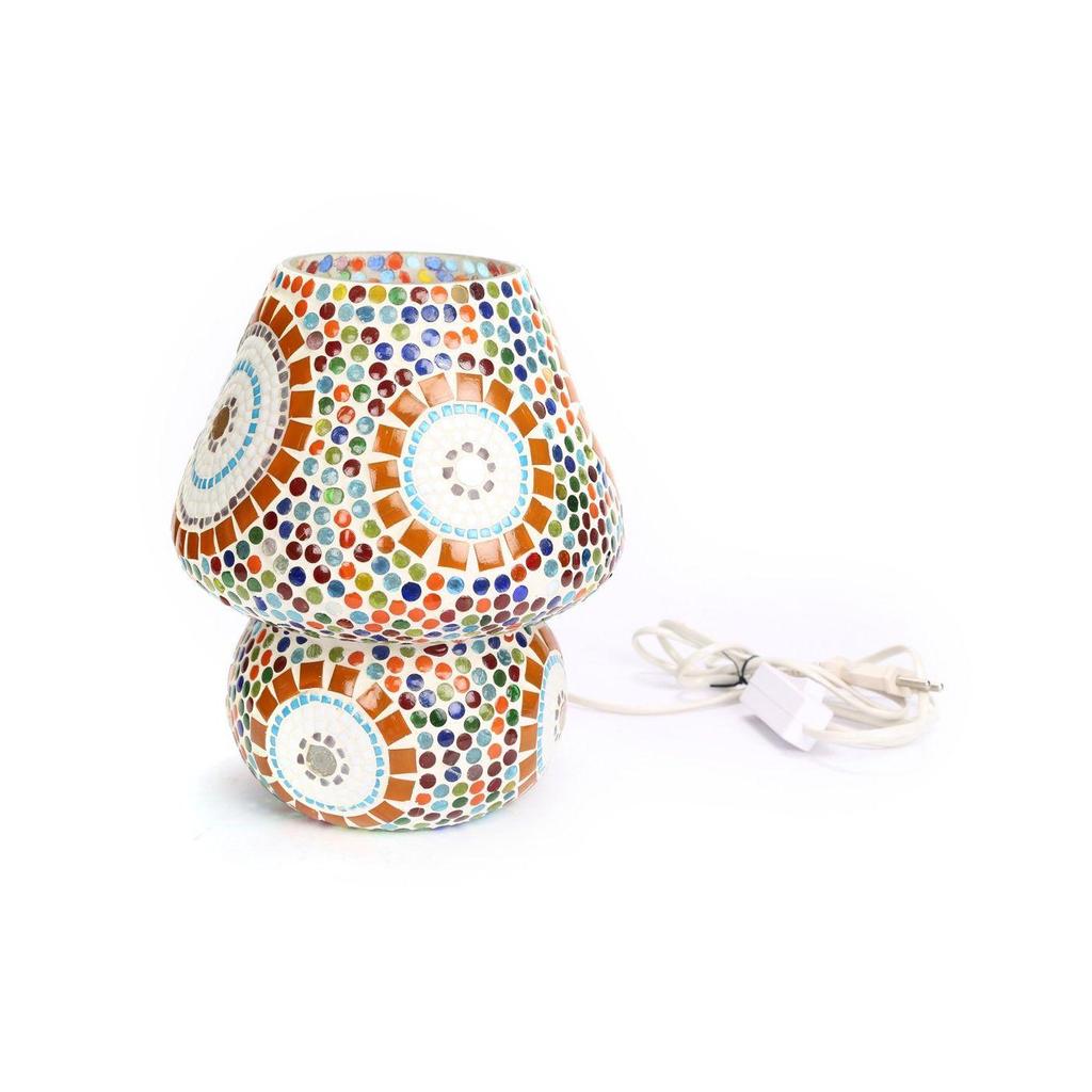 Mushroom Shaped Glass Table Lamp for Home Bar Restaurant Cafe Decoration