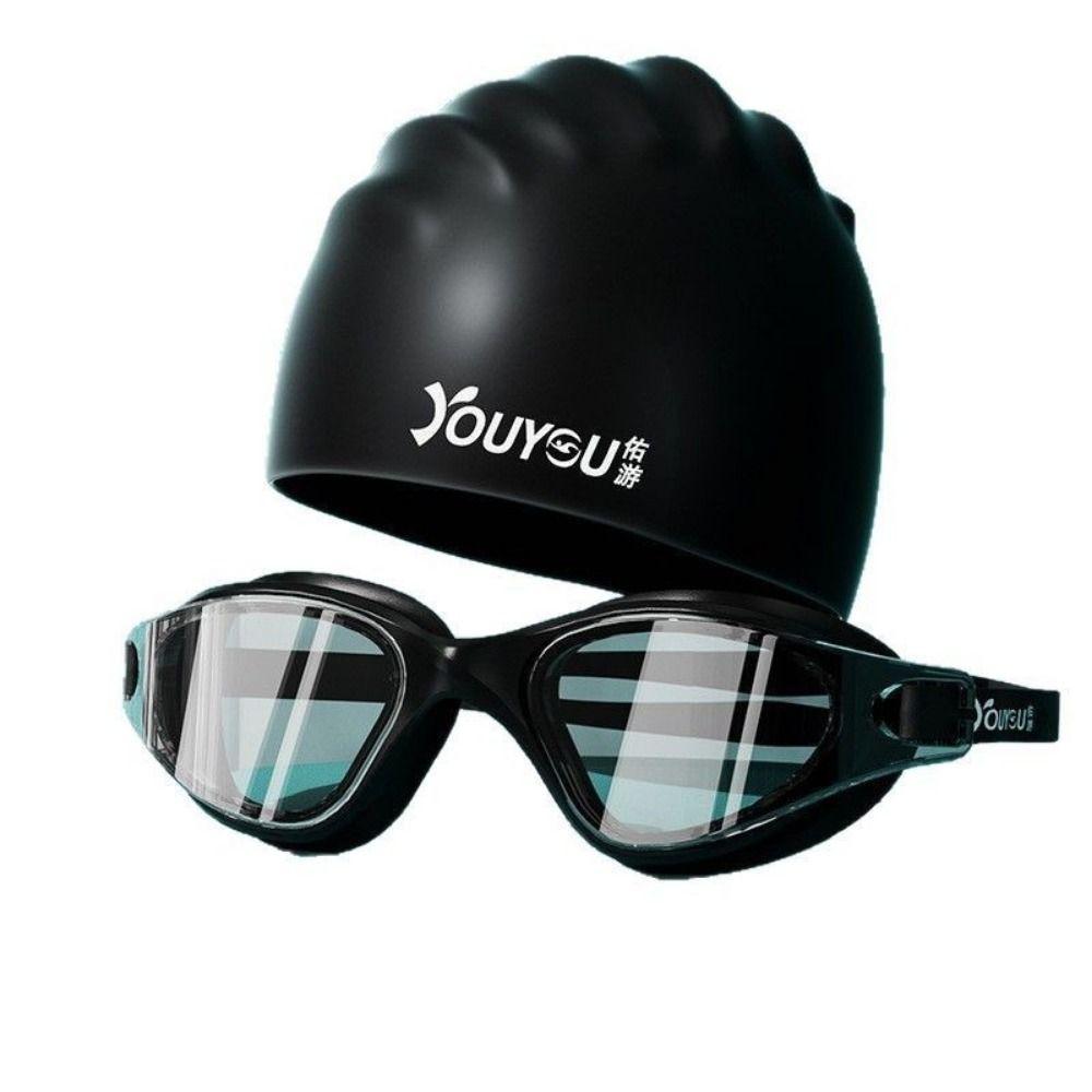 С Зажимом для Носа Набор Взрослых Очков для Плавания Защита от Запотевания Очки для Дайвинга Силиконовая Шапочка для Плавания Лето