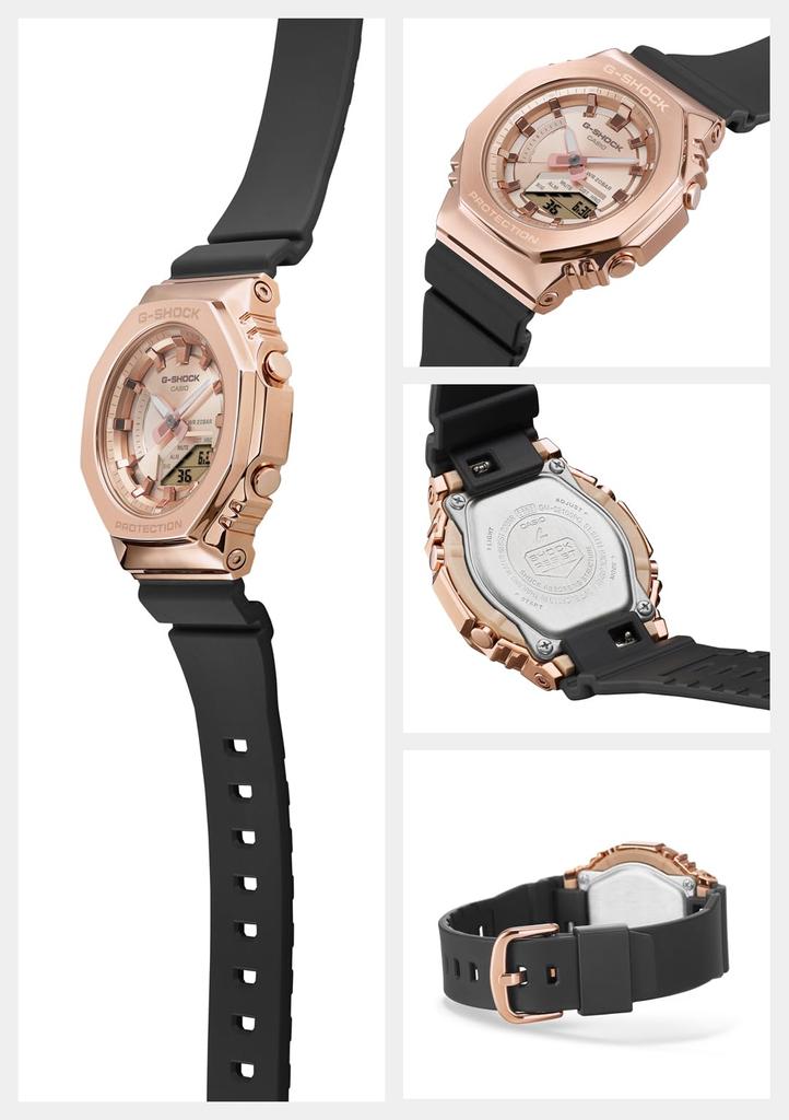 Часы Casio G-Shock, Модель среднего размера с металлической крышкой, GM-S2100PG-1A4JF, Женские, Черные, Оригинальный японский продукт