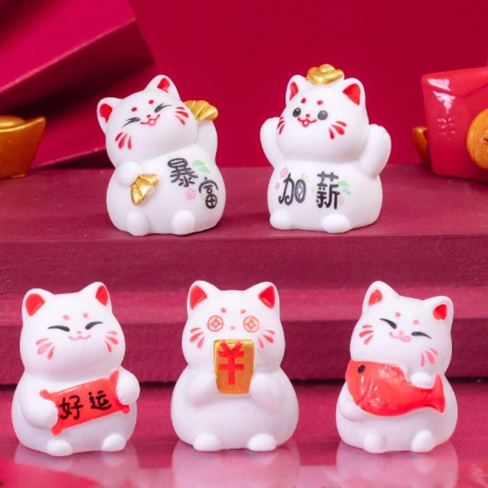 Micro Landscape Creative Cute Good Luck Fat Fortune Cat DIY Decoration Accessories Car Desktop Mini Ornaments Office Desktop
