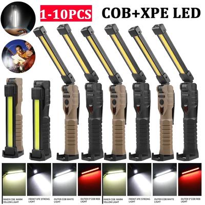 Светодиодный аварийный прожектор COB Складной рабочий фонарь Сильный магнит Сильный свет Аварийный фонарик Тип C Автосервисная лампа