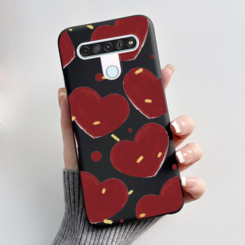 Милый Чехол Для LG Q61 Чехол Для LG K61 Чехол Для LG Q70 Чехлы Печатный Корпус Защитная Крышка Мягкий Силикон Мультяшный Черный Корпус