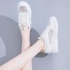 Спортивная маленькая белая обувь, женская обувь, летняя толстая подошва, новая универсальная популярная обувь с сетчатым верхом на внутренней поверхности